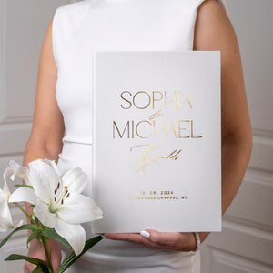 Silky White + Real Gold |  Guest Book