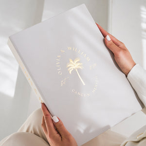 Light Gray + Real Gold | Guest Book | Beach Wedding