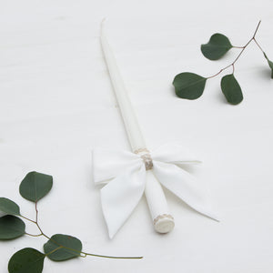 Candle Decoration Baptism Candle Deco Communion Decoration White Color, Christening Confirmation - Liumy 