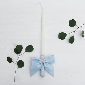Candle Decoration Baptism Candle Deco Communion Decoration Light Blue Color, Christening Confirmation - Liumy 