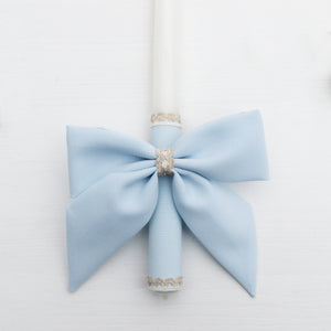 Candle Decoration Baptism Candle Deco Communion Decoration Light Blue Color, Christening Confirmation - Liumy 