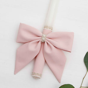 Candle Decoration Baptism Candle Deco Communion Decoration Pink Color, Christening Confirmation - Liumy 
