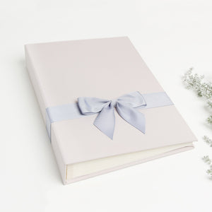 Photo Wedding Guest Book Album Cream Ribbon with Personalised first Page by Liumy - Liumy 