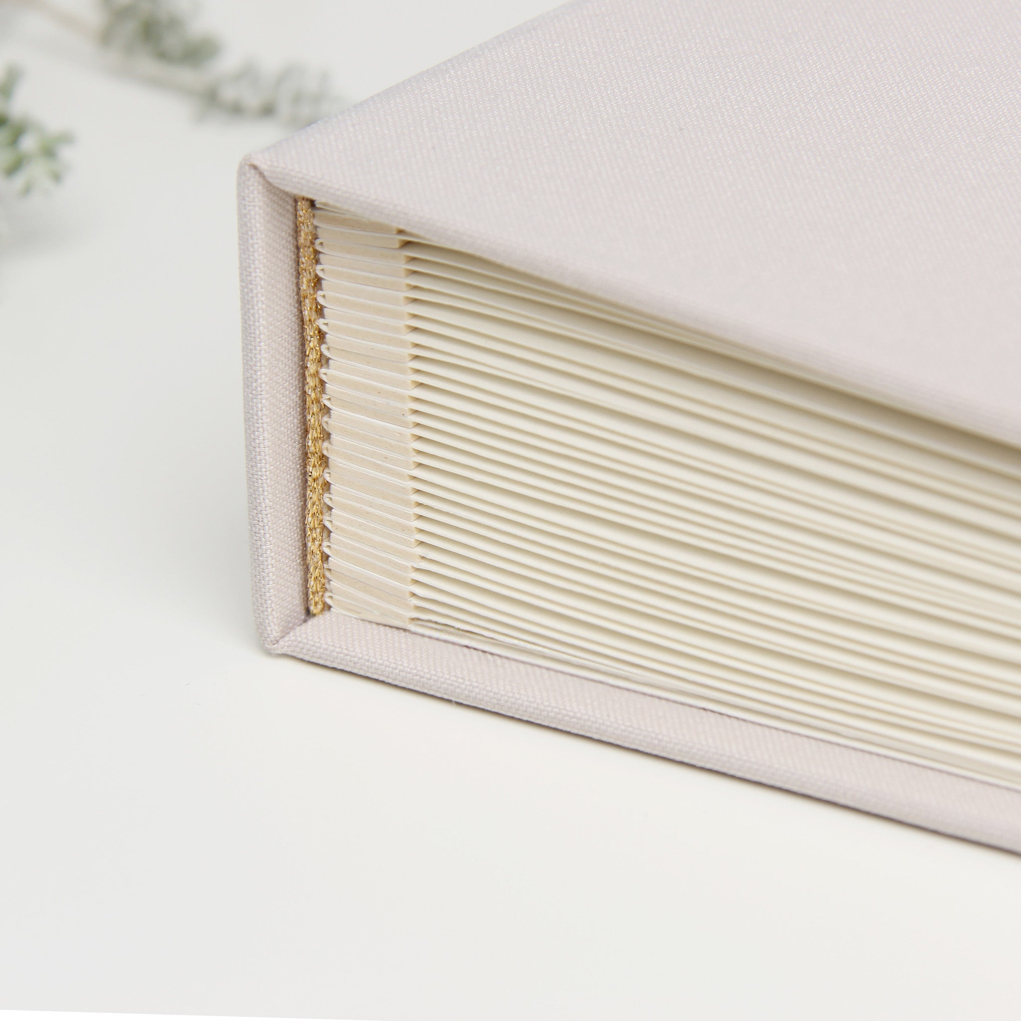 Photo Wedding Guest Book Album Cream Ribbon with Personalised first Page by Liumy - Liumy 