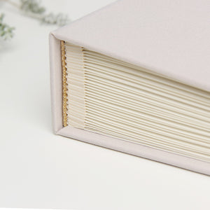 Photo Wedding Guest Book Album Cream Ribbon with Personalised first Page by Liumy - Liumy 